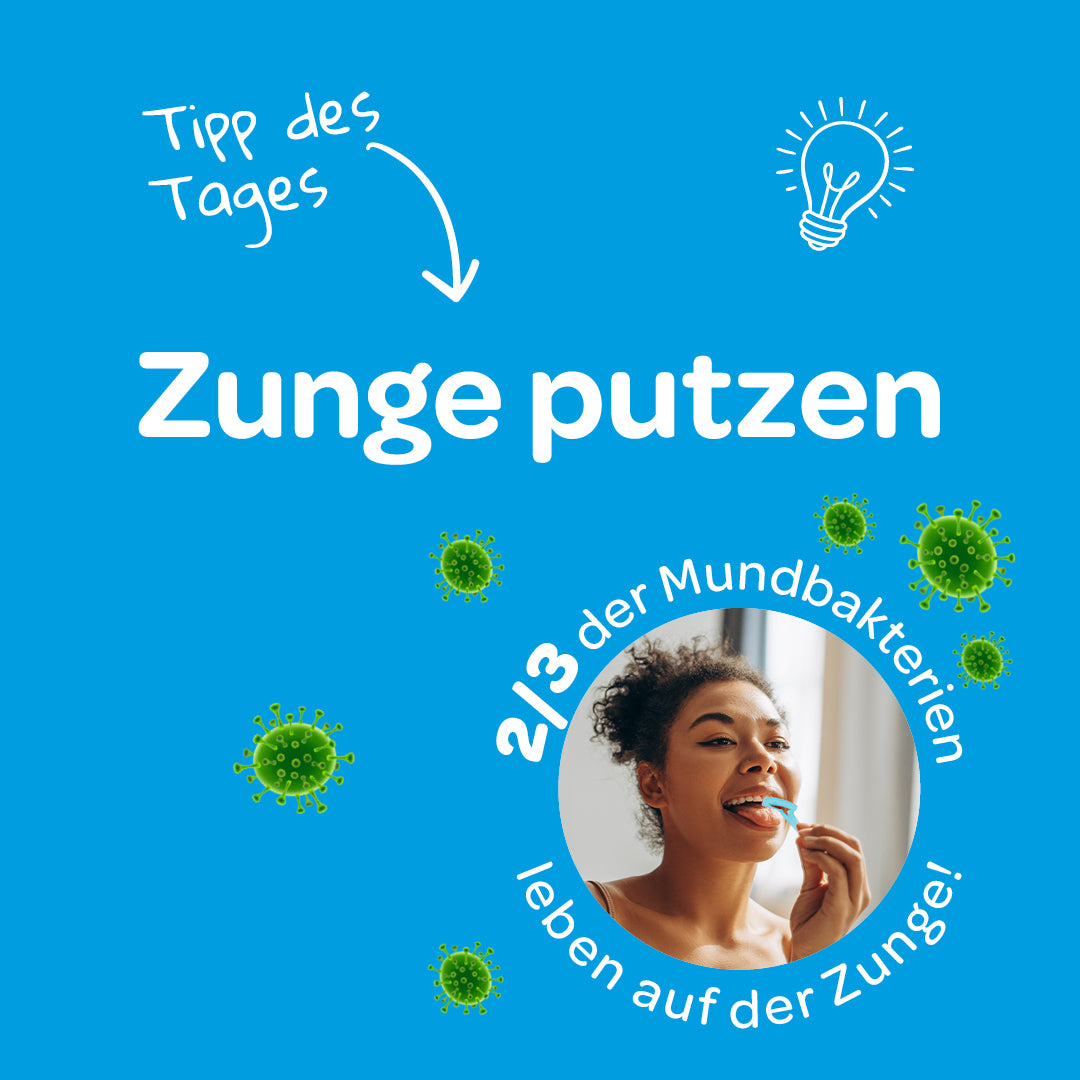 28PRO Social Media Post mit Tipps zum Thema Zunge putzen