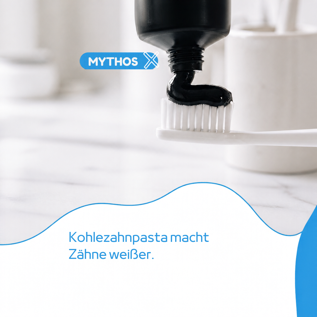 Schwarze Zahnpasta für strahlend weiße Zähne? Ein weitverbreiteter Mythos.